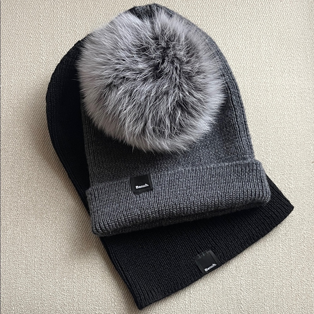 MERINO WOOL BENCH TOQUES W FUR POM